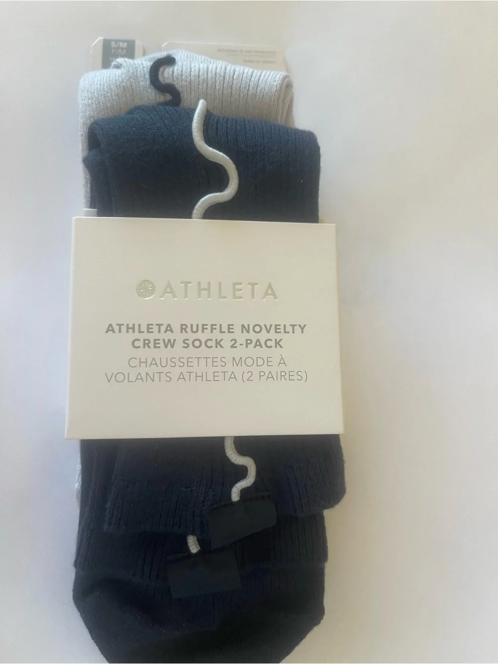NWT Athleta Ruffle Novelty Crew Sock 2-Pack